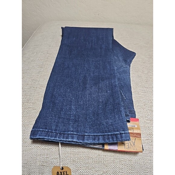 TK Axel Jeans Men Sz 34X32 Blue Denim Stretch Slim Fit Boot Cut Dark Wash NWT - Picture 6 of 9